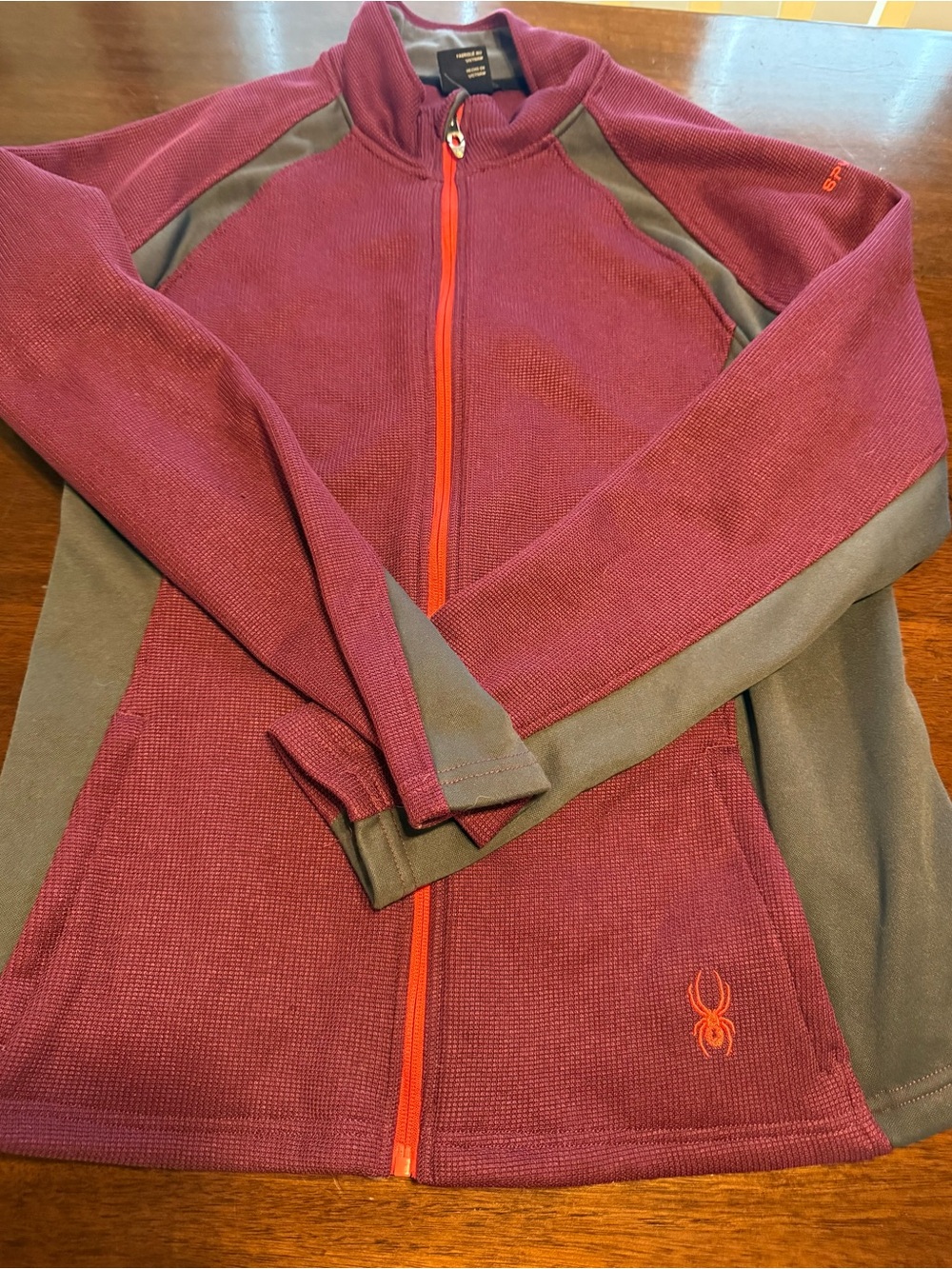 Spyder Kids Maroon and Gray Full-Zip Active Jacket